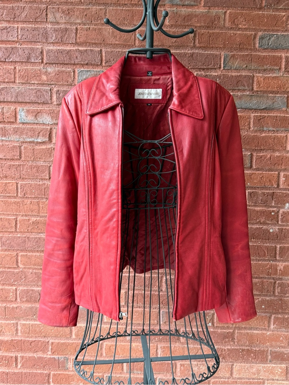 Vintage Jones New York Red Genuine Leather Jacket Women’s